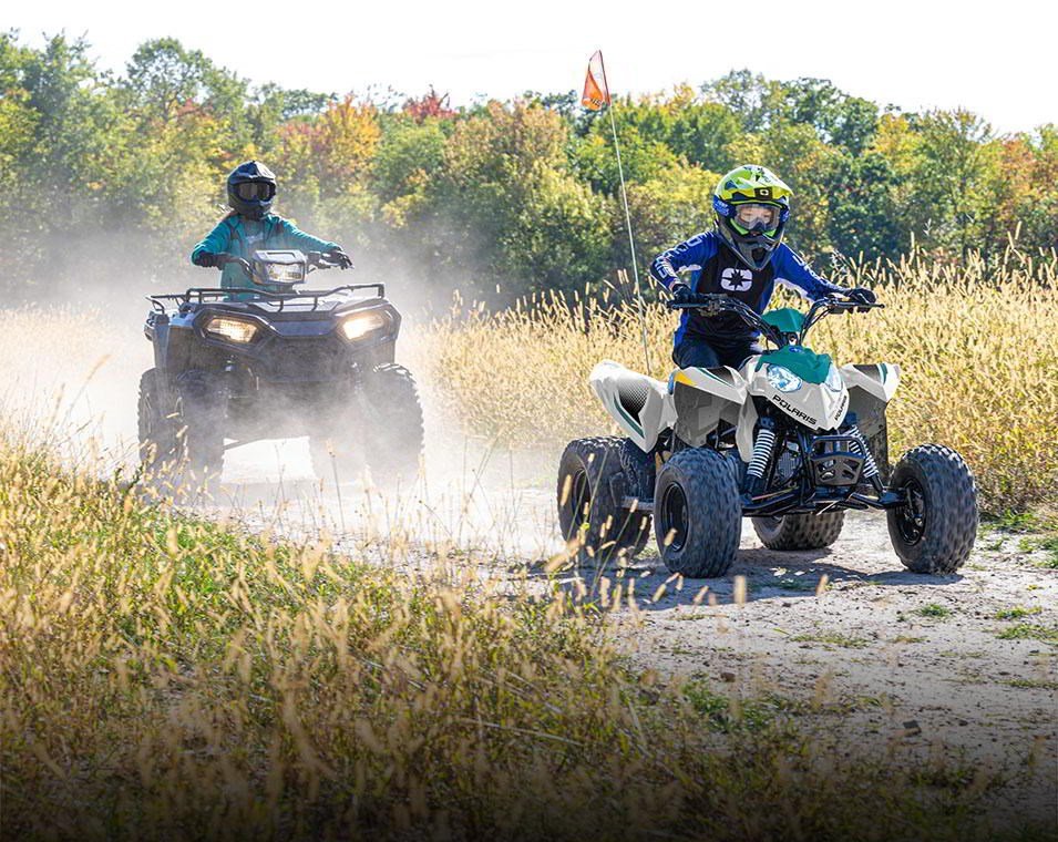 2025 Polaris OUTLAW 110 EFI BRIGHT WHITE / POLARIS BLUE