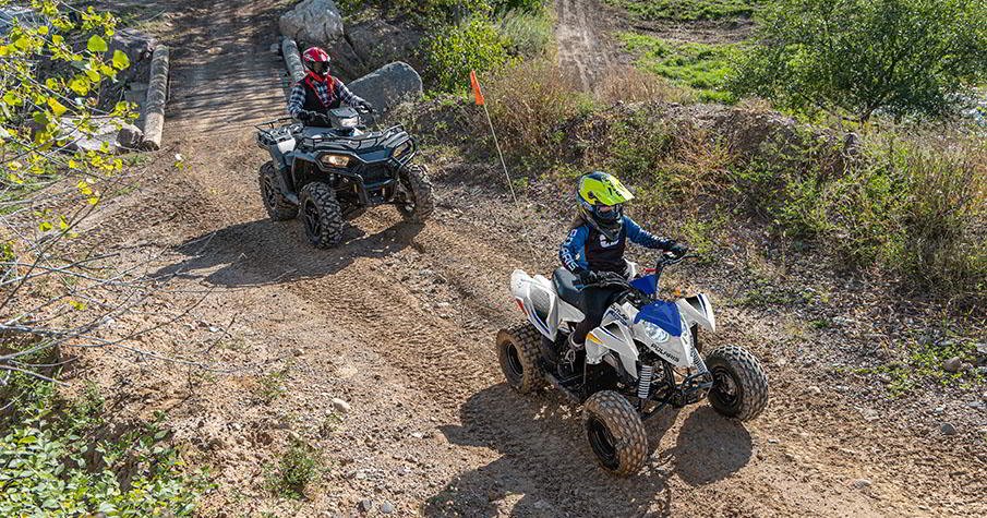 2025 Polaris OUTLAW 110 EFI BRIGHT WHITE / POLARIS BLUE