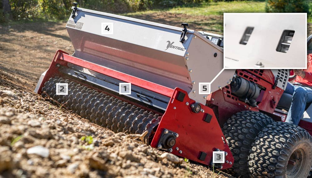 Ventrac EG520 SEEDER, CULTIPACKER