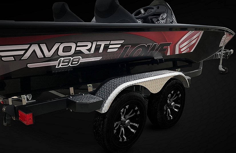 Lowe Boats Favorite 198 Black w/ Silver Poly and Splatter Red Interior