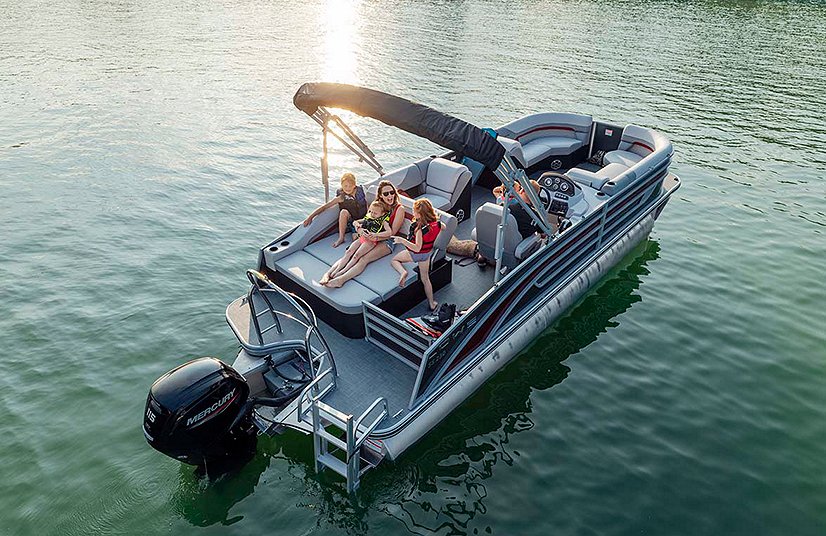 Lowe Boats SS 210CL Black Metallic Exterior Grey Upholstery with Red Accents
