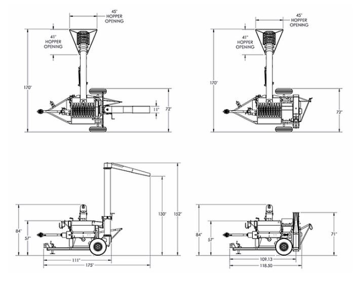 Automatic PTO Big Capacity Auger Discharge Mills