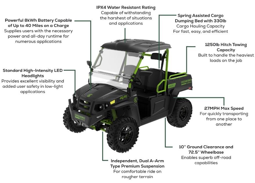 Greenworks 82V Utility Vehicle 500 Black (U500SB)