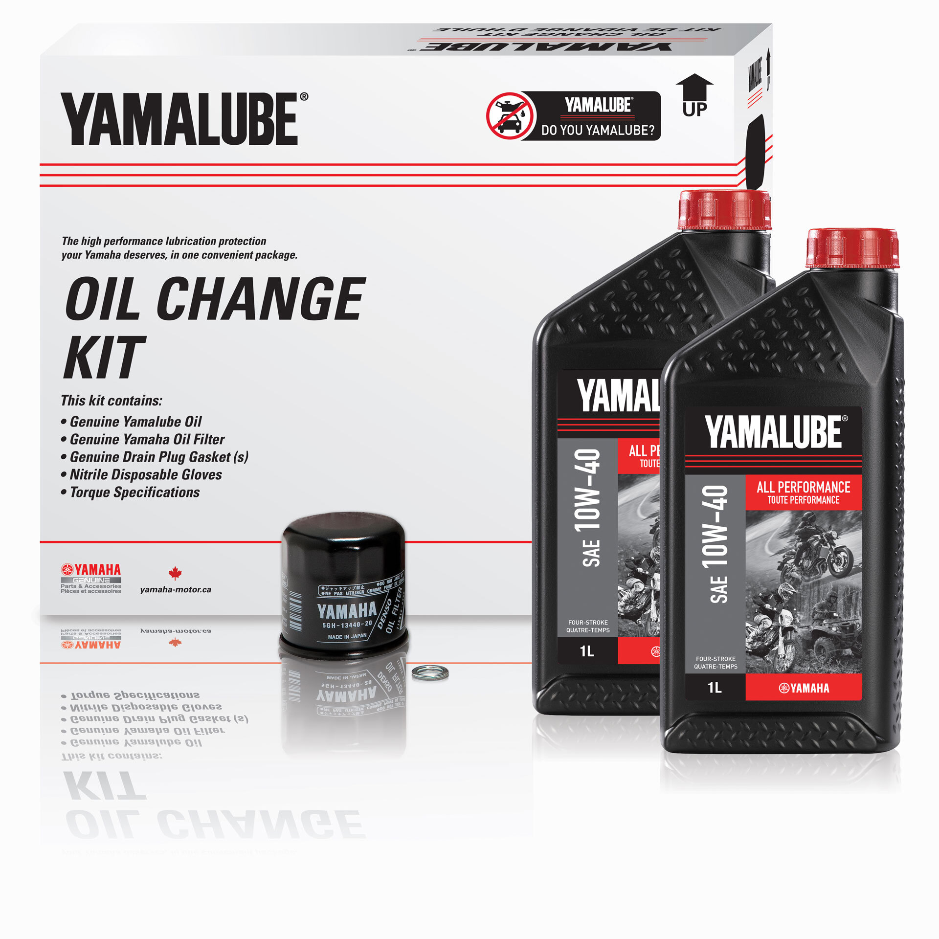 Yamalube® 10W 40 All Performance Oil Change Kit MC (3 L)