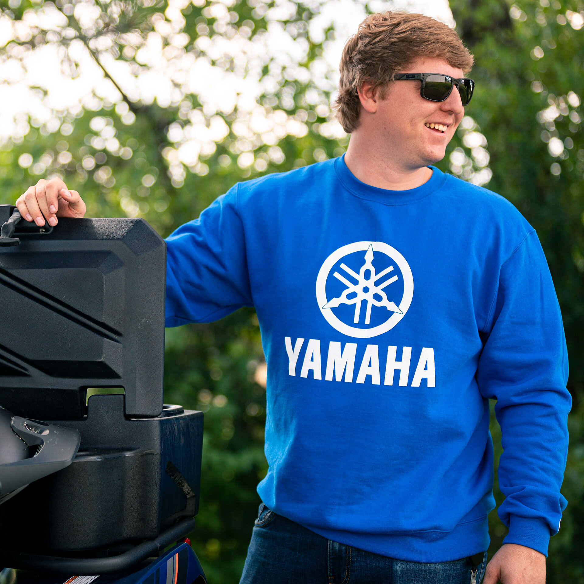 Yamaha Stacked Sweatshirt by Champion® Double Extra Large blue