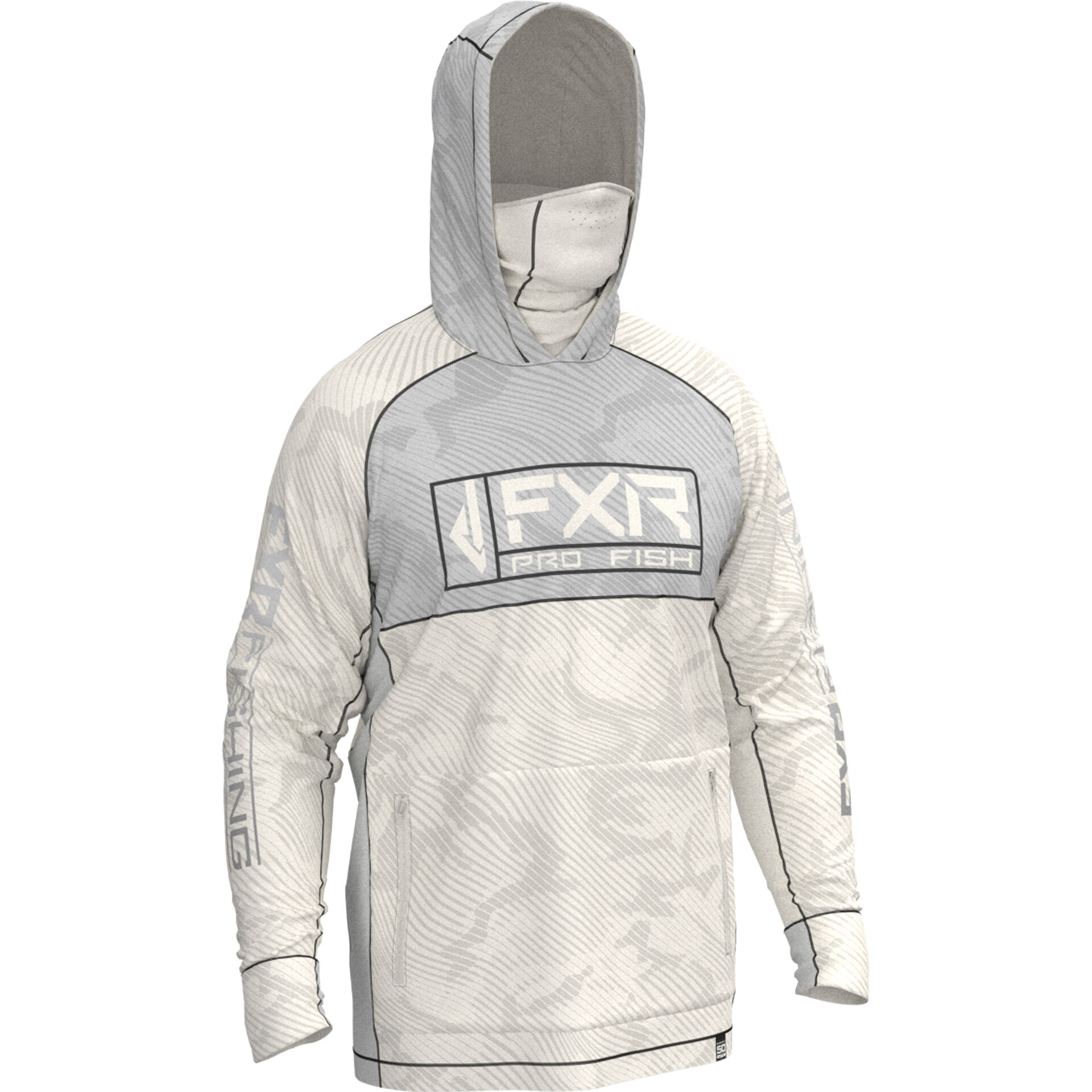 FXR® Tournament Pro Hybrid UPF Pullover Hoodie Small white/grey