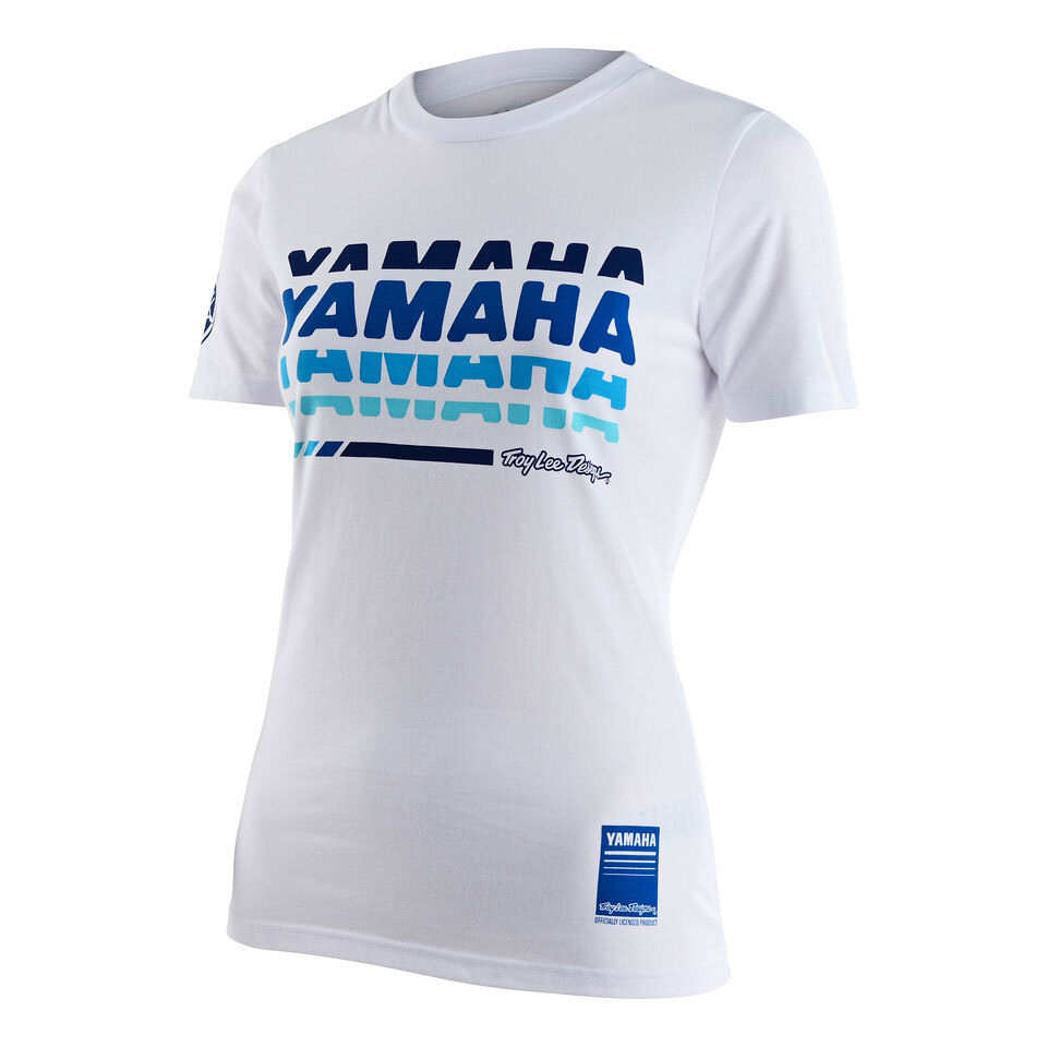 Yamaha Women's Short Sleeve Repeat T shirt by Troy Lee® Medium white