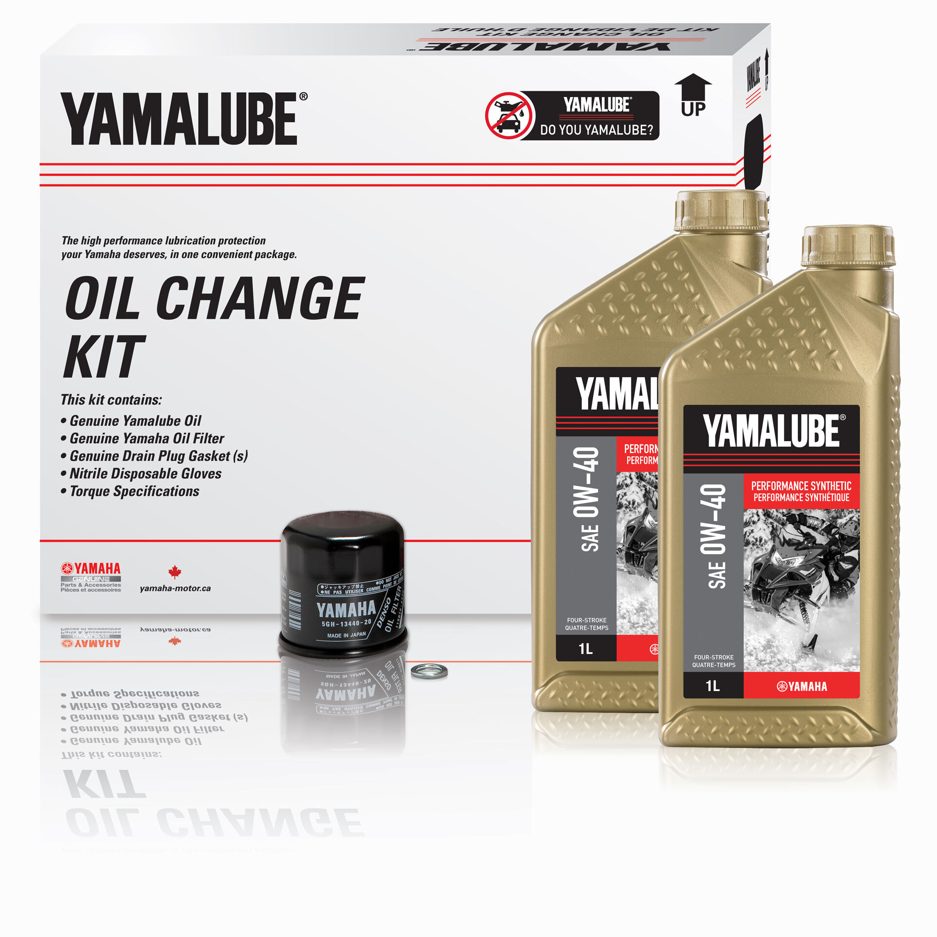 Yamalube® 0W 40 Performance Synthetic Oil Change Kit SM (3 L)
