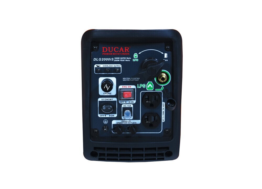 Ducar 2000W Inverter generator (Dual Fuel: Propane and Gasoline)