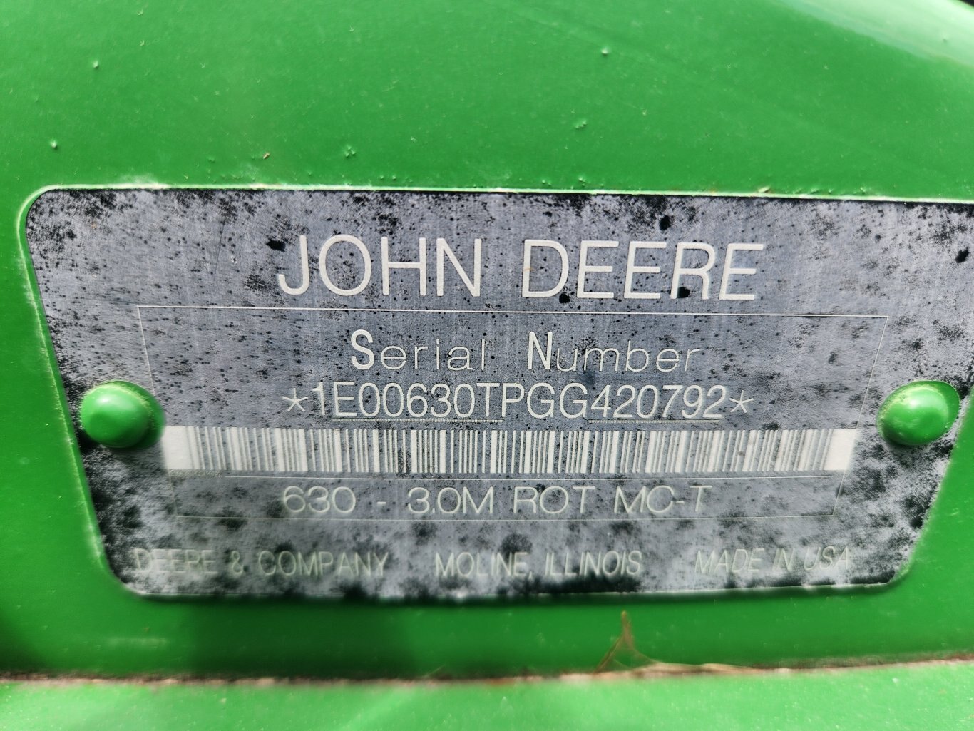 2016 John Deere 630