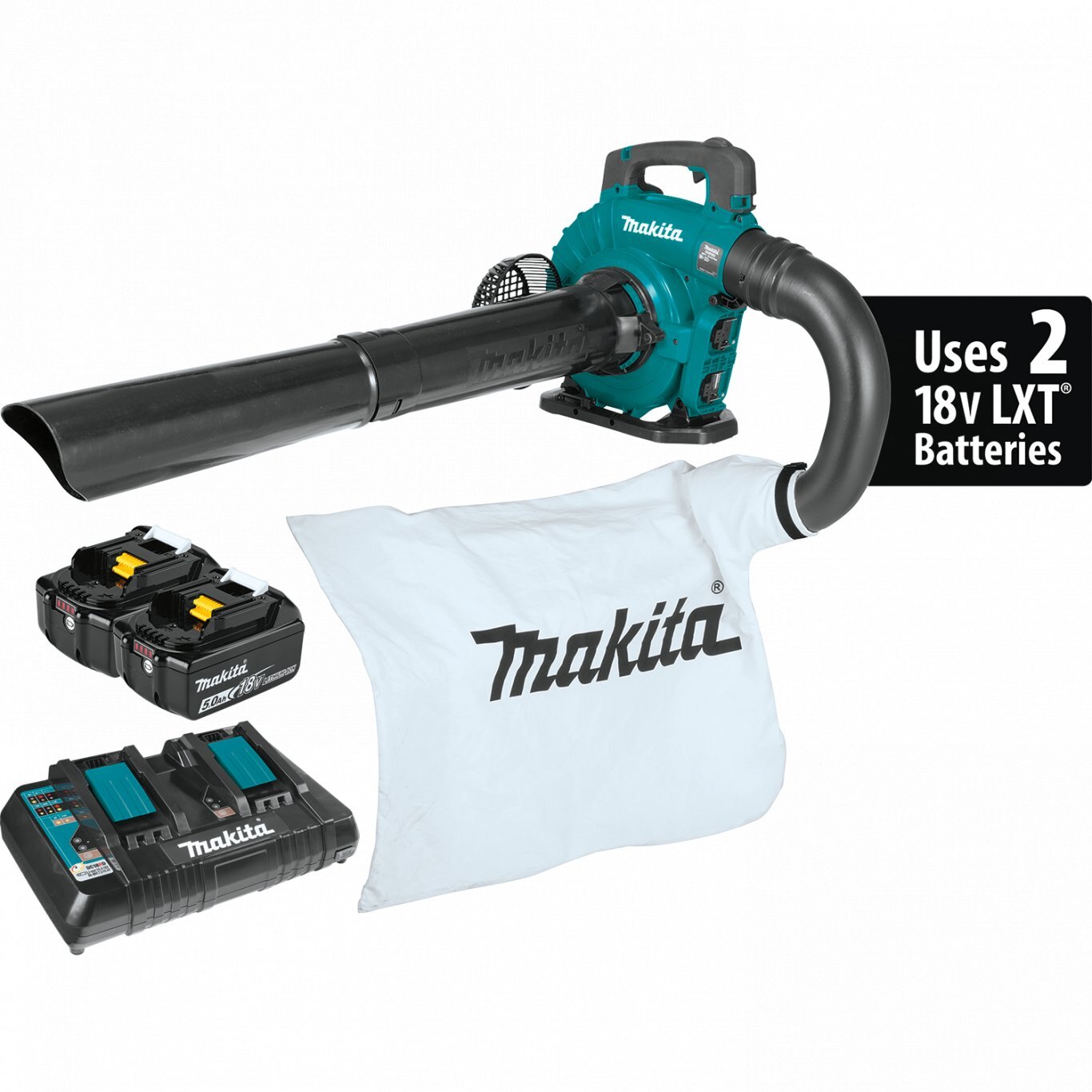 Makita 36V (18V X2) LXT® Brushless Blower Kit with Vacuum Attachment Kit (5.0Ah)