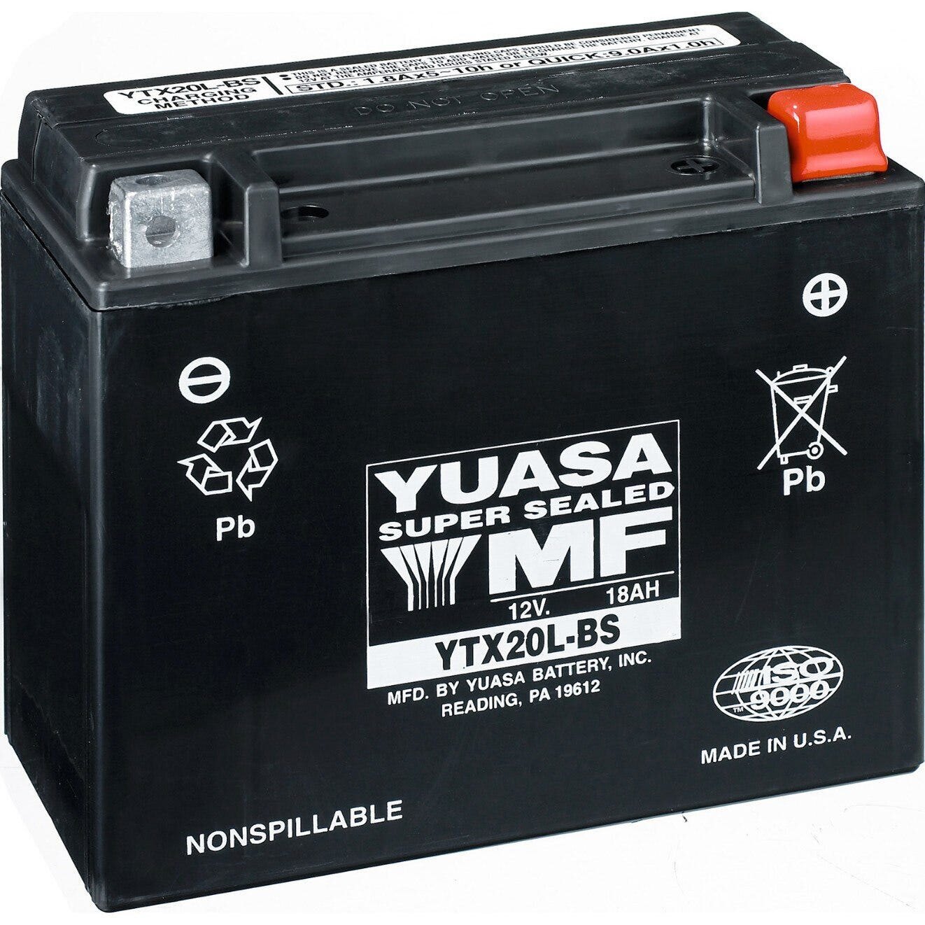 Yuasa Battery 18 Amps. Wet (YTX20L BS)