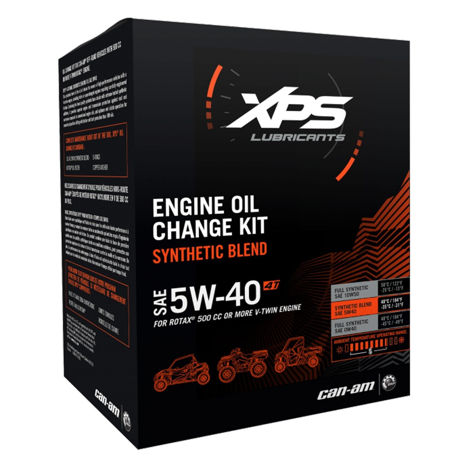 4T 5W 40 Synthetic Blend Oil Change Kit for Rotax 500 cc or more V Twin engine