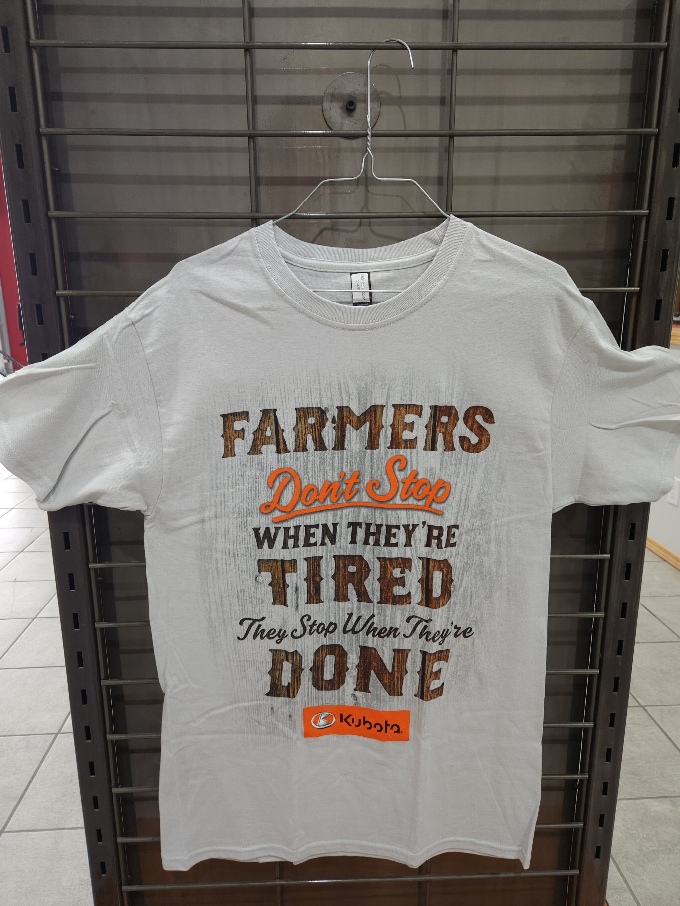 Kubota Orange Farmers Don't Stop T Shirt