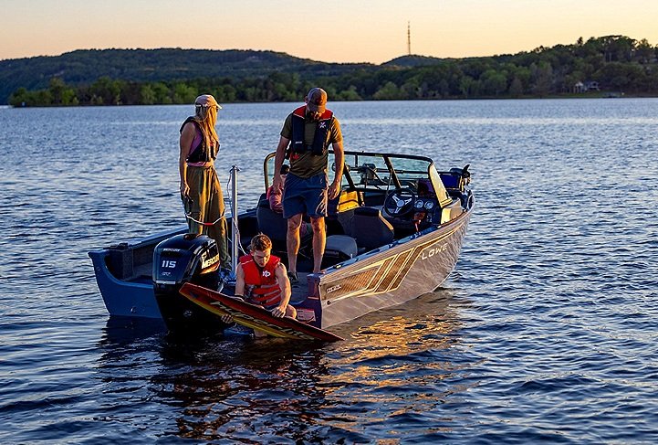 2026 Lowe Boats FS1875 Two Tone Black Base w/ Candy Apple Red Accent