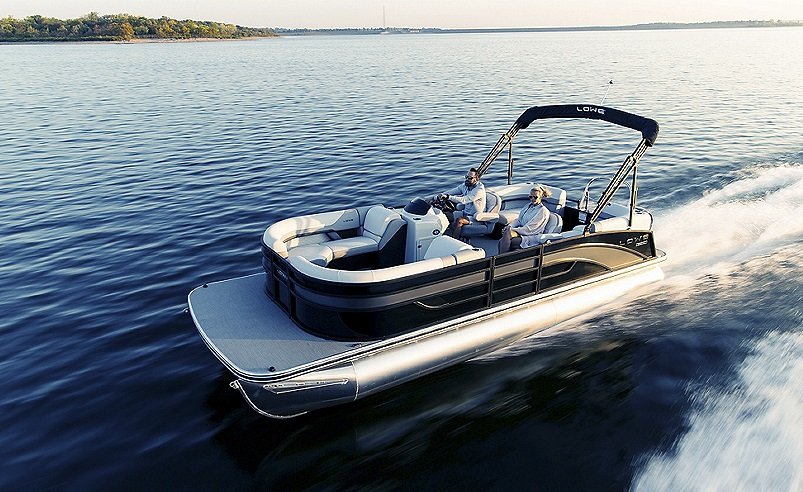 2026 Lowe Boats SS 230 WV Indigo Blue Metallic Fence w/ Black Rails w/White Custom Graphic