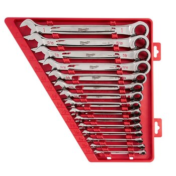 15pc Ratcheting Combination Wrench Set Metric