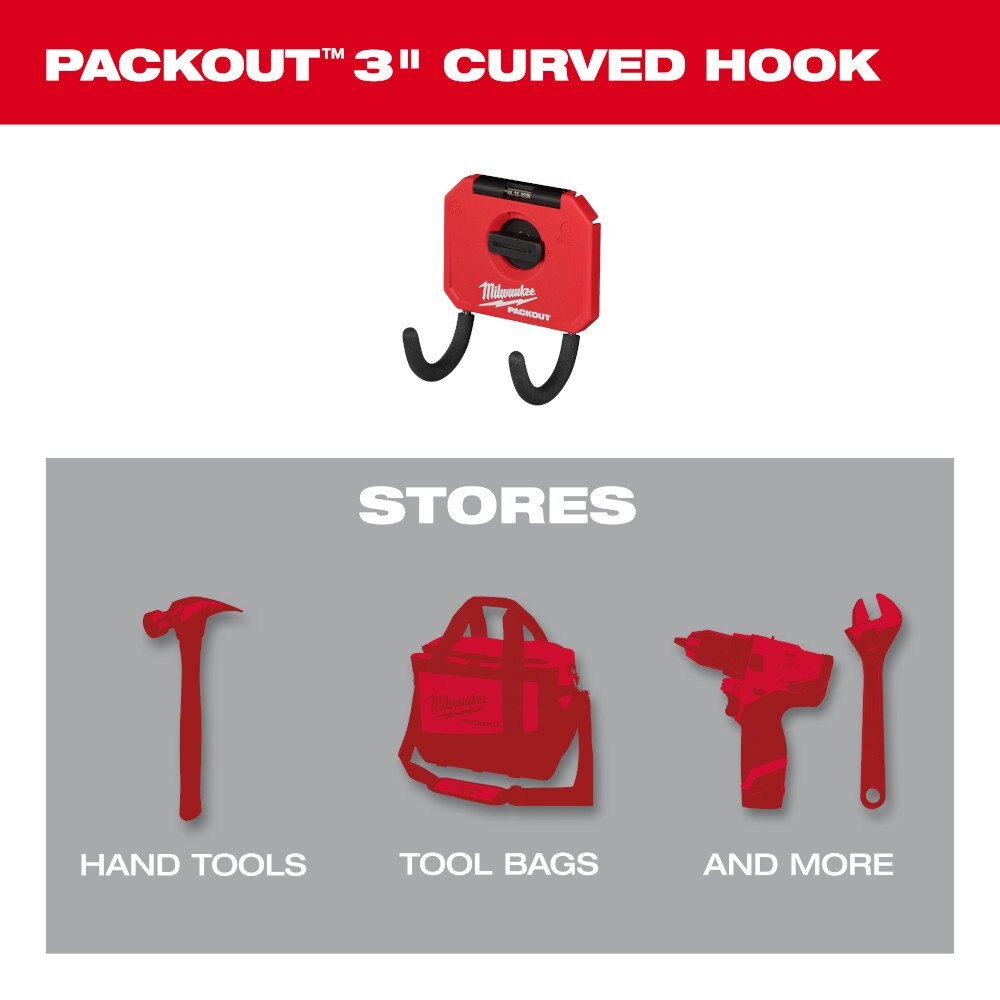 PACKOUT™ 3” Curved Hook