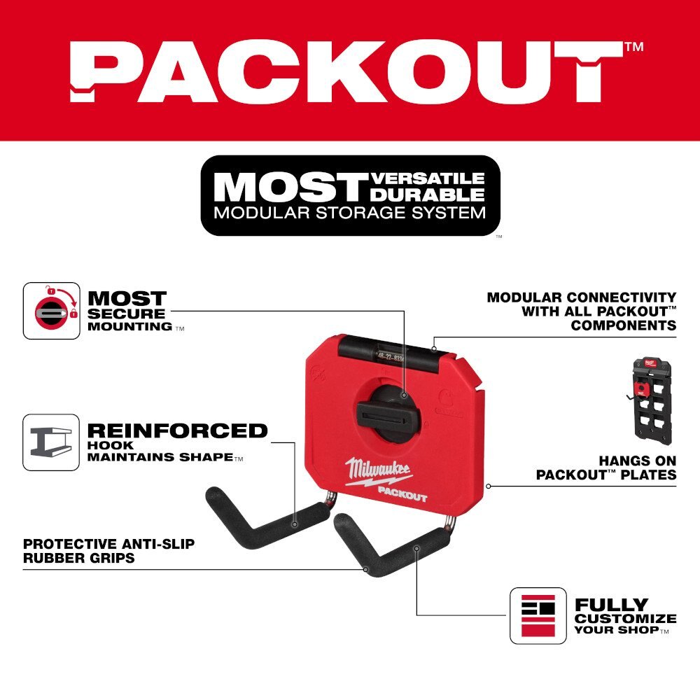 PACKOUT™ 4” Straight Hook