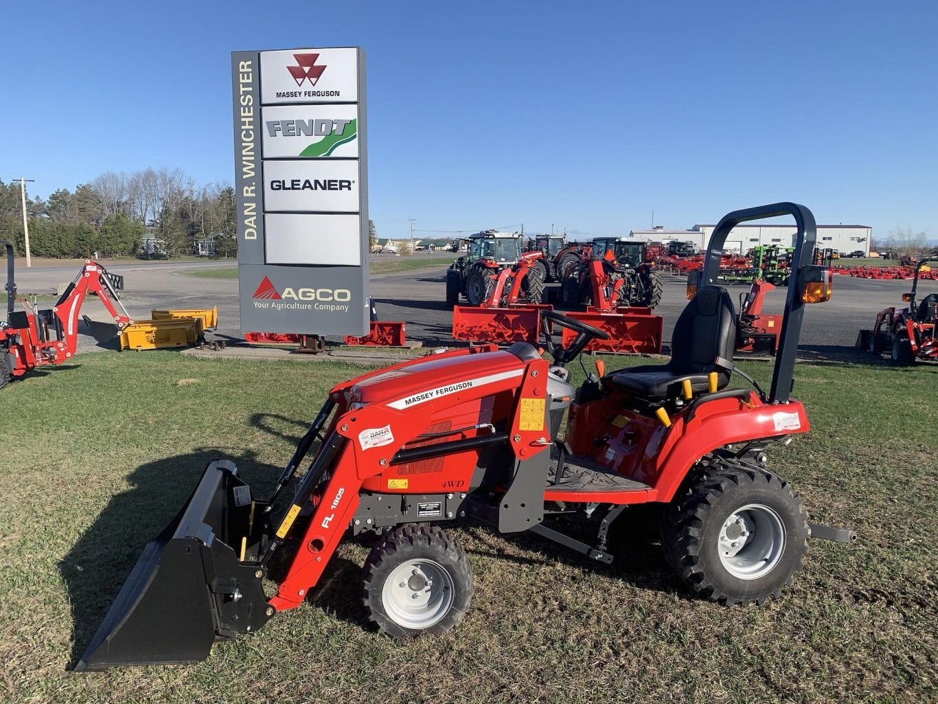 Massey Ferguson GC1723E Sub Compact with Loader on Industrial Tires