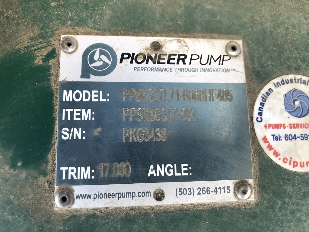 2017 Pioneer T/A 8x6 Water Pump