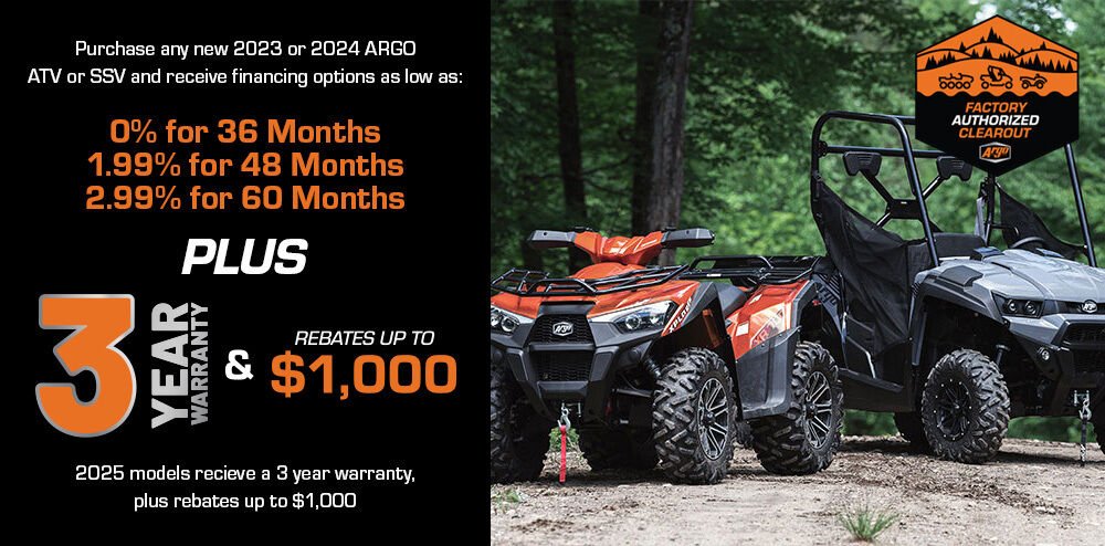 FACTORY AUTHORIZED CLEAROUT ATV/SSV