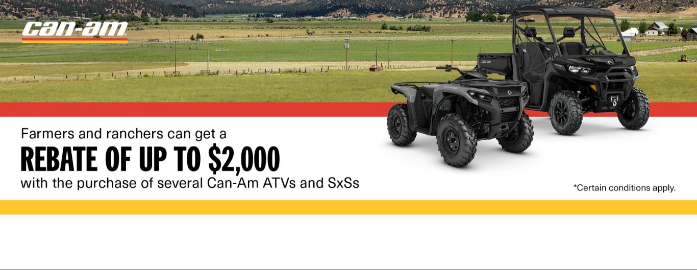 Can Am SXS REBATE OF UP T0 $2,000