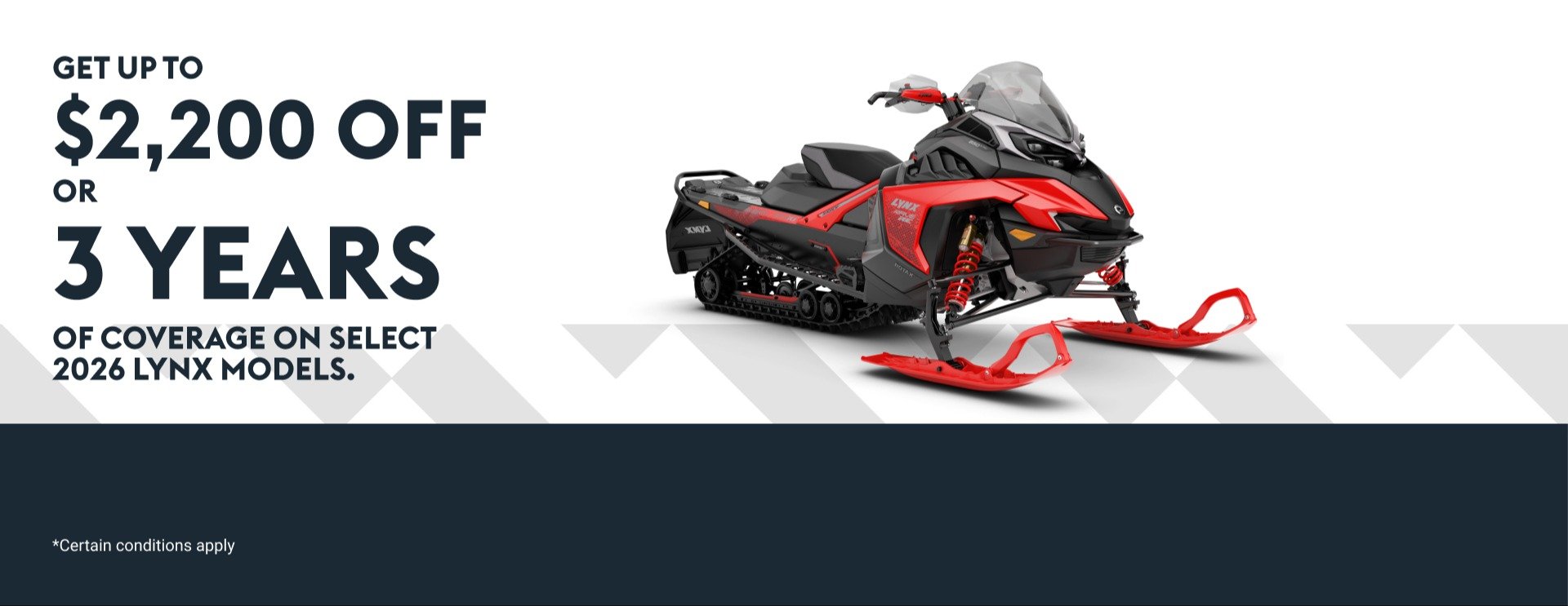 Get up to $2,200 off or 3 years of coverage on select 2026 LYNX modes
