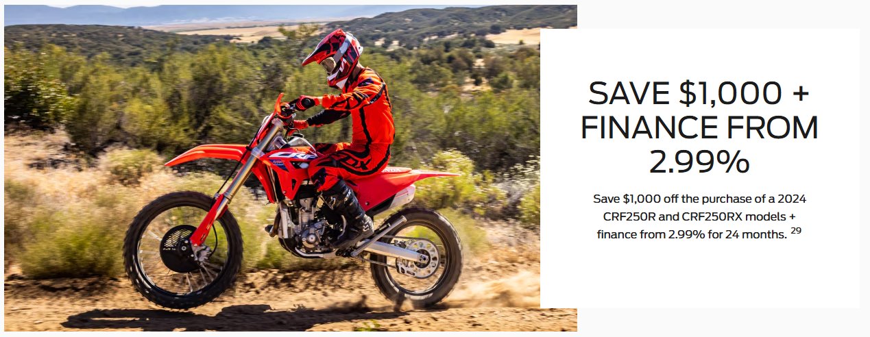 2024 CRF250R & CRF250RX Offer