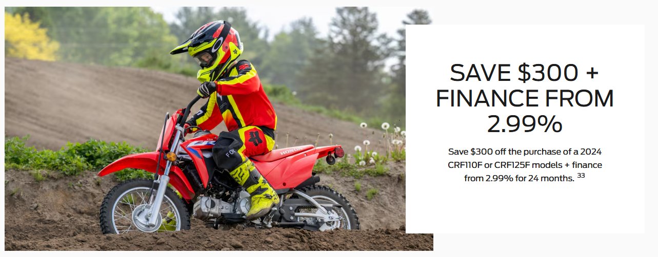2024 CRF110 & CRF125F Offer
