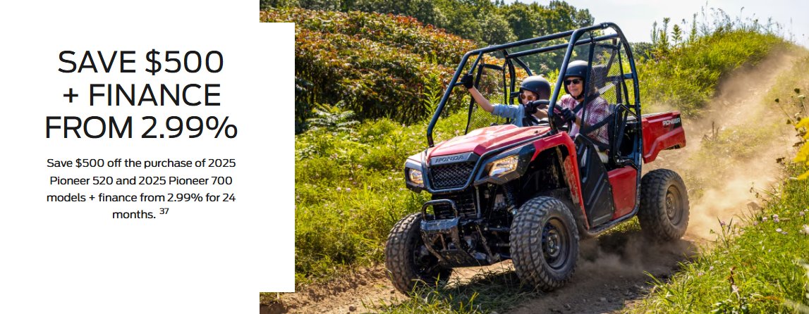 2025 Pioneer 520 & Pioneer 700 2P/4P Offer