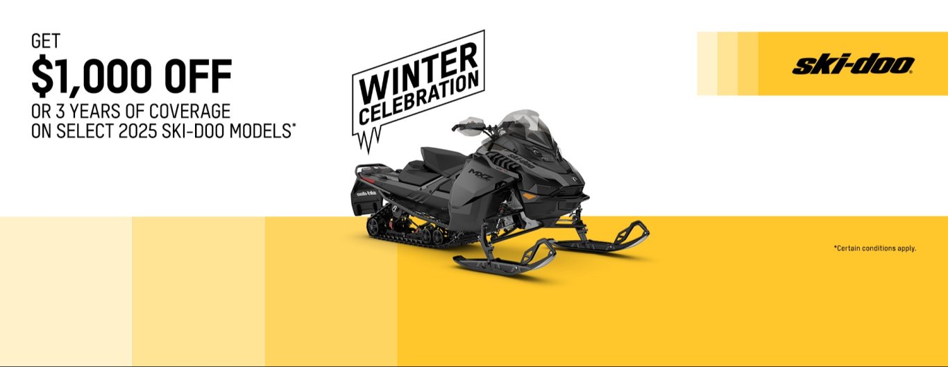 Get $1,000 off or 3 years of coverage on select 2025 ski doo models