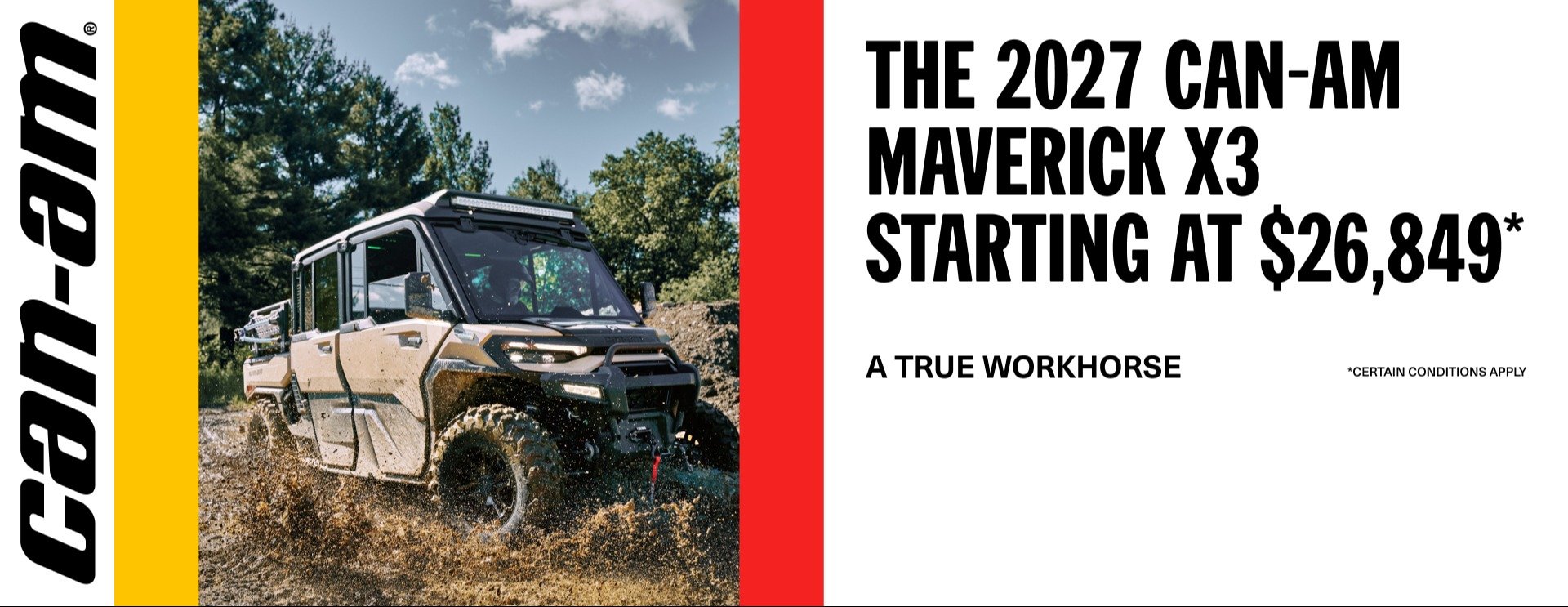 The 2027 Can Am Maverick X3 starting at $28,849
