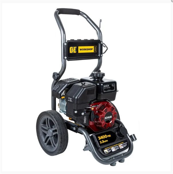 BE Power 3,400 PSI 2.3 GPM Gas Pressure Washer with KOHLER SH270 Engine and Axial Pump