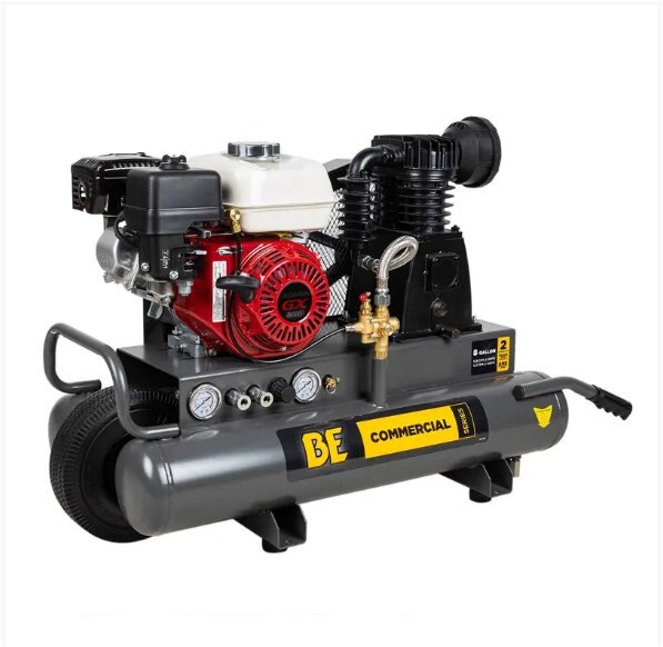 BE Power 13.8 CFM @ 90 PSI Gas Air Compressor with Honda GX200 Engine