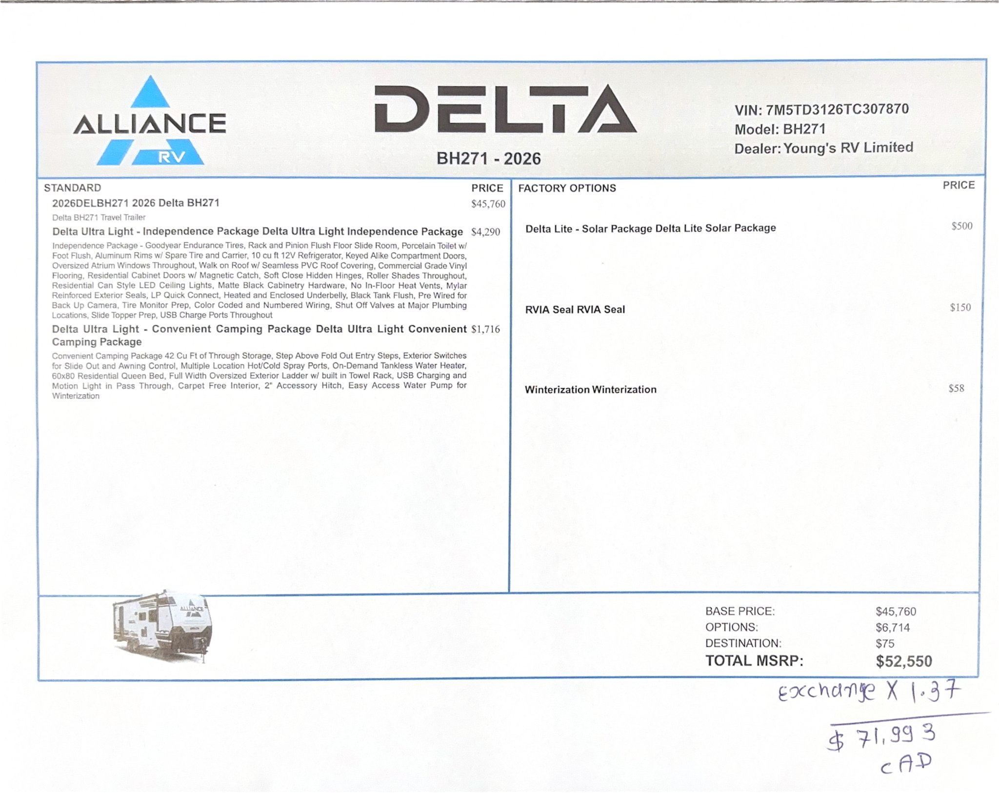 2026 Alliance BH271 Delta Ultra Lite