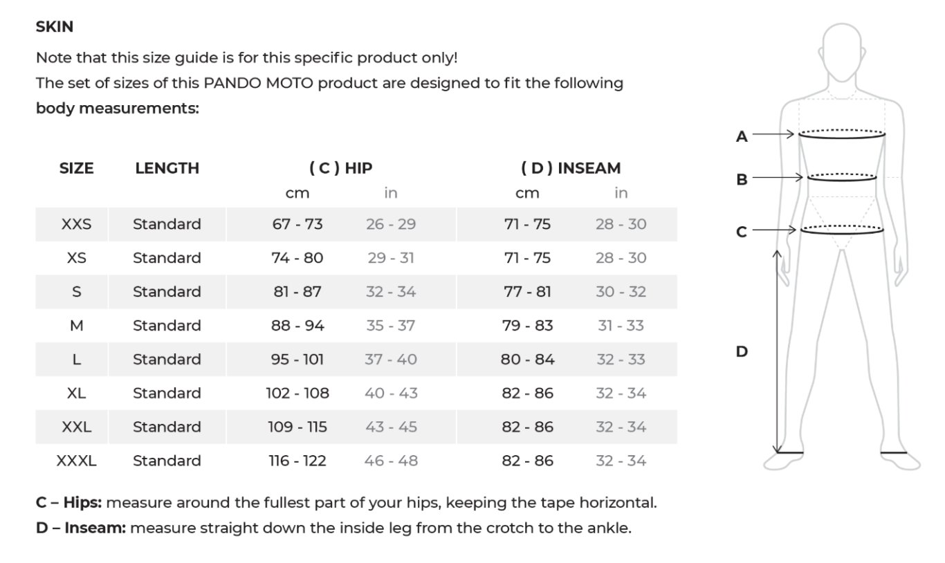 SKIN UH AAA – Protective motorcycle base layer / pants XXXL