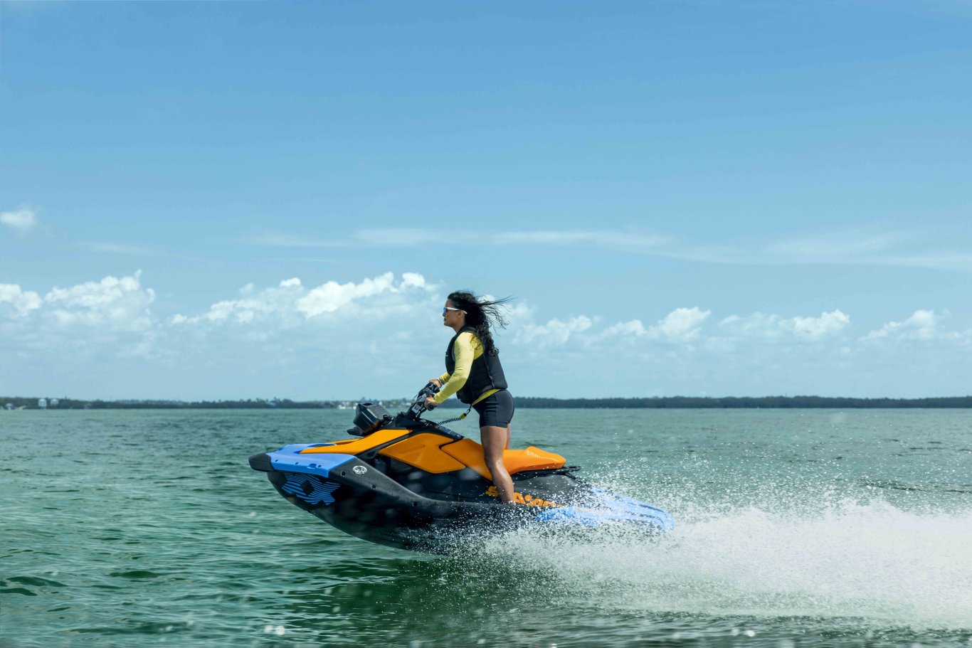 2026 Sea Doo Spark Trixx for 3 NEW Gulfstream Blue / Orange Crush