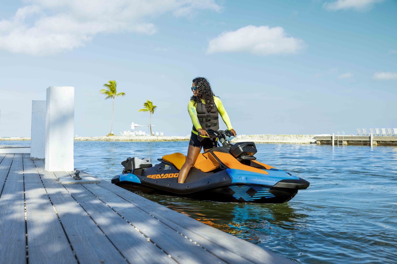 2026 Sea Doo Spark Trixx for 3 NEW Gulfstream Blue / Orange Crush