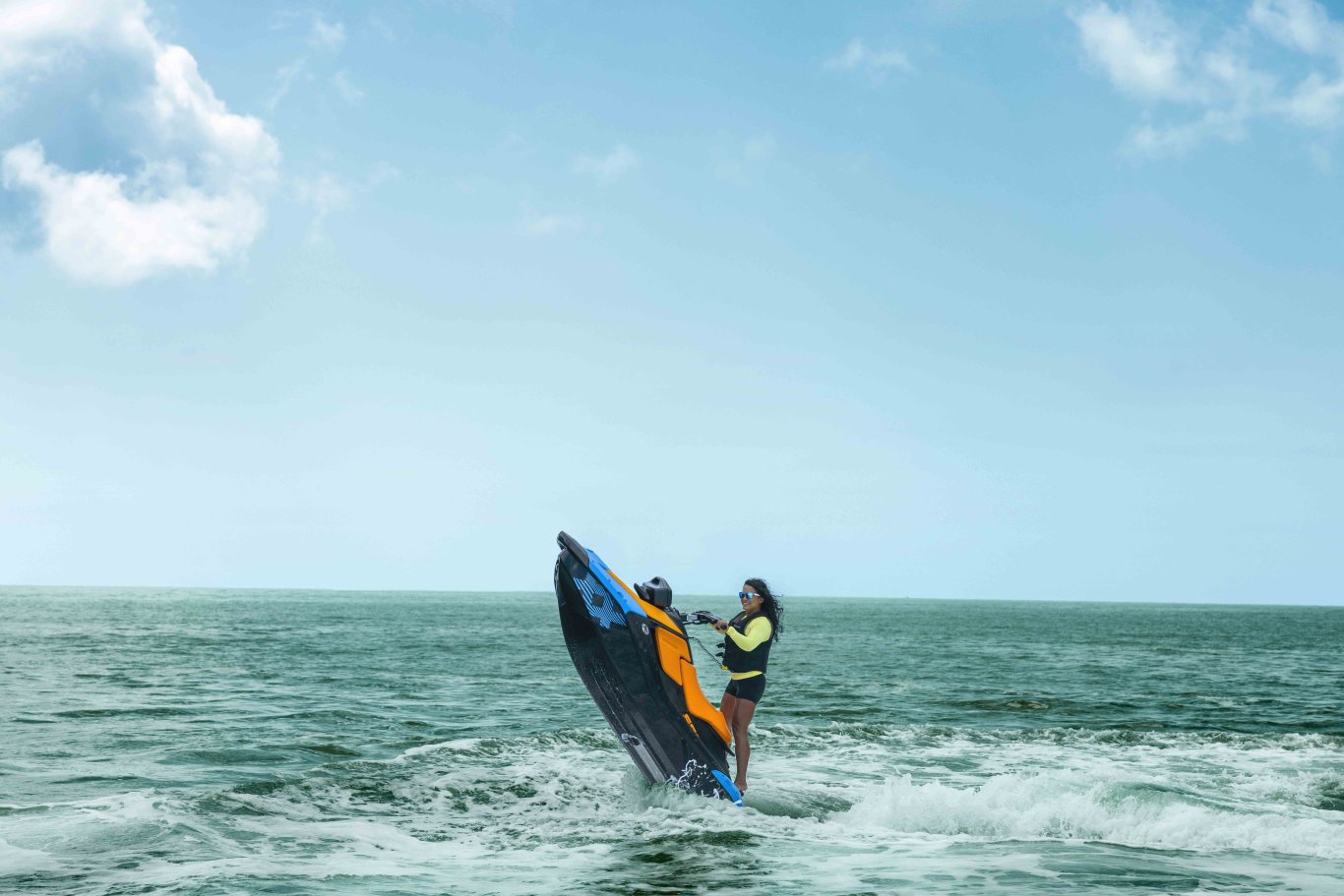 2026 Sea Doo Spark Trixx for 3 NEW Gulfstream Blue / Orange Crush