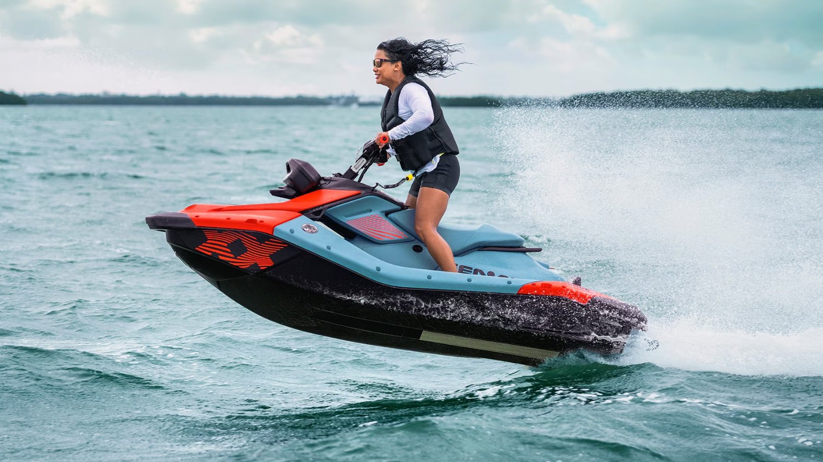2027 Sea Doo Spark X Trixx 1up 110 Gulfstream Blue / Orange Crush
