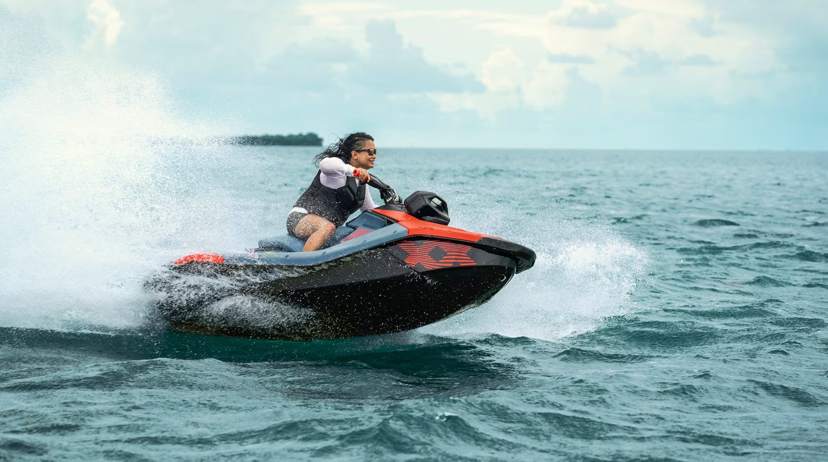 2027 Sea Doo Spark X Trixx 1up 110 Gulfstream Blue / Orange Crush