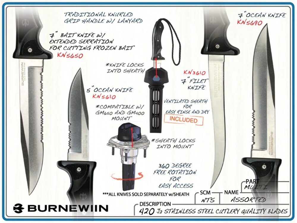 Burnewiin Knives KN5610 5 Ocean Knife