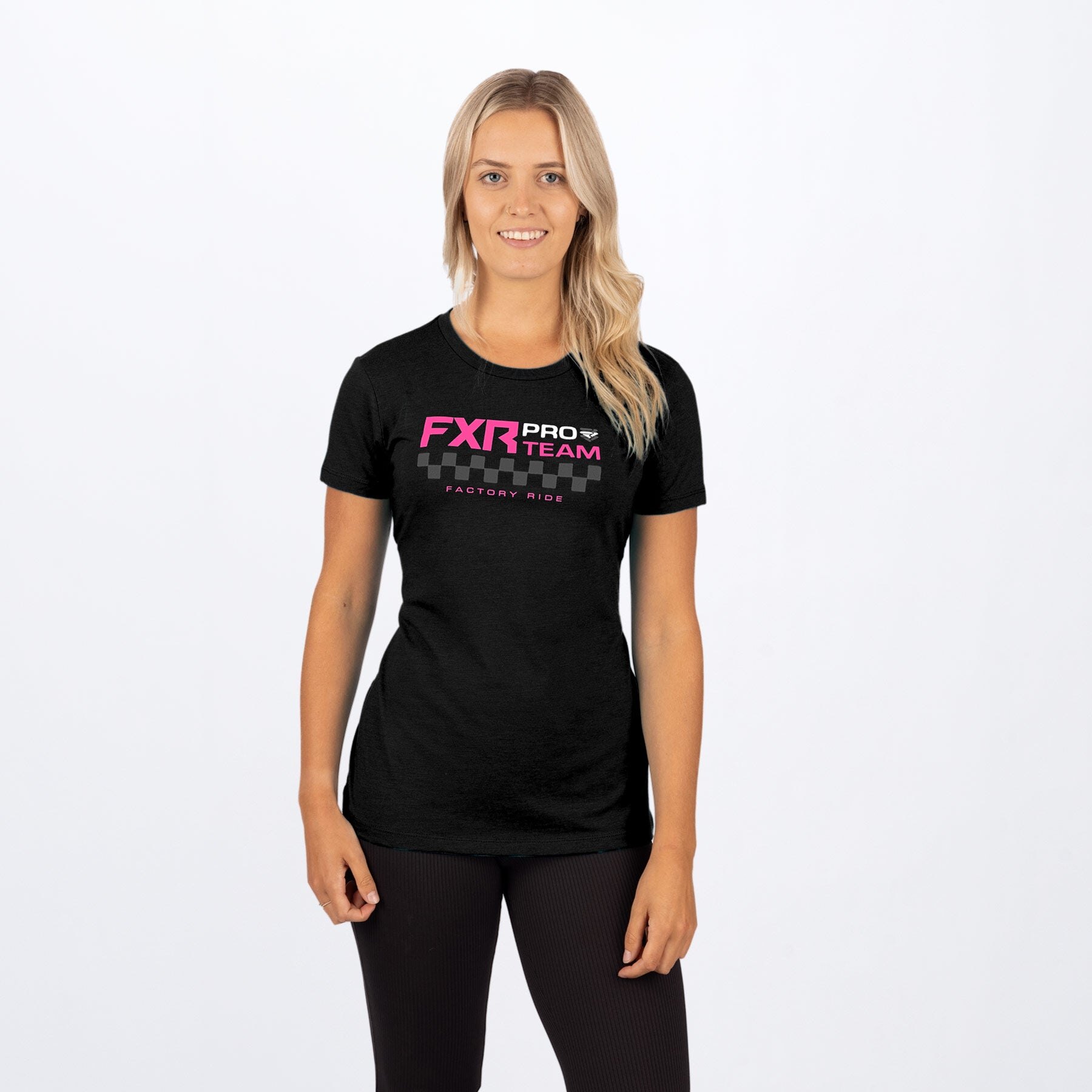 Women's Team T Shirt XS Black/Elec Pink