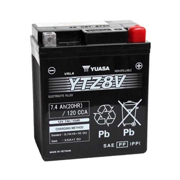 Yuasa Battery Maintenance Free AGM Factory Activated YTZ8V