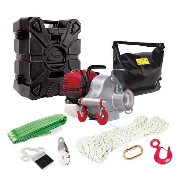 PORTABLE WINCH Gas Powered Portable Capstan Winch with Accessories
