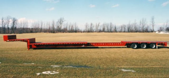 J.C. Single drop extendable trailer with low profile tires, deck height 34