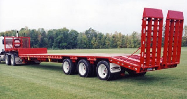 J.C. Specially designed single drop trailer c/w beavertail, liftable ...