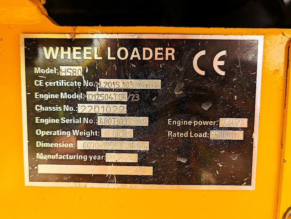 2022 Heracles H580 Wheel Loader