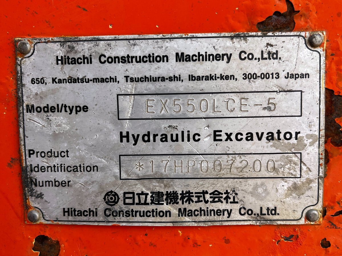 1999 Hitachi EX550LCE 5 VG Tracked Excavator